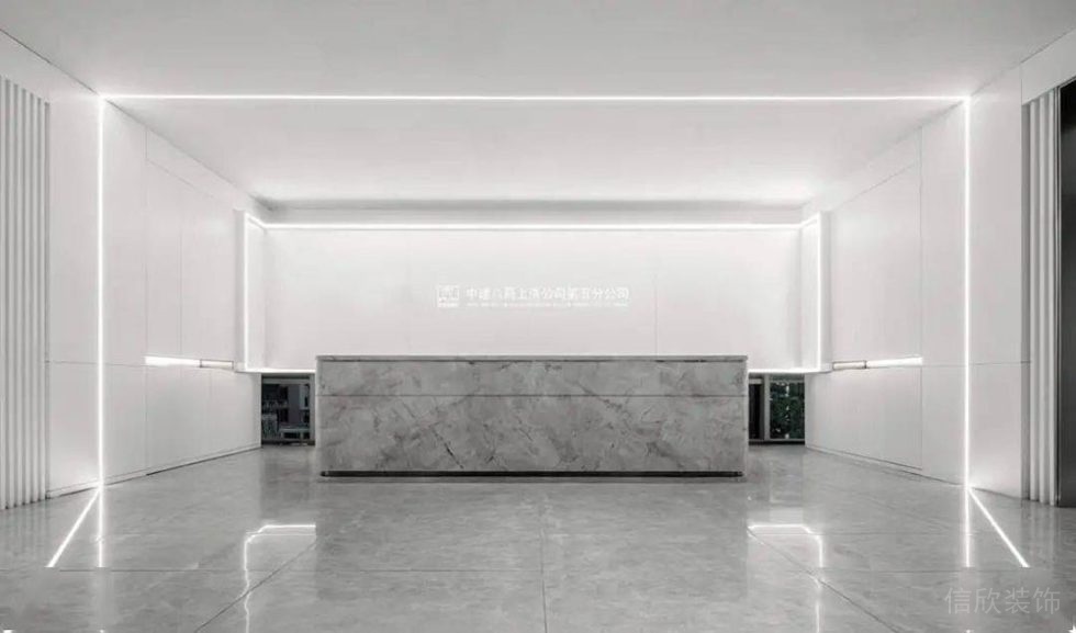 現(xiàn)代風格商務辦公空間前臺接待廳設計裝修圖