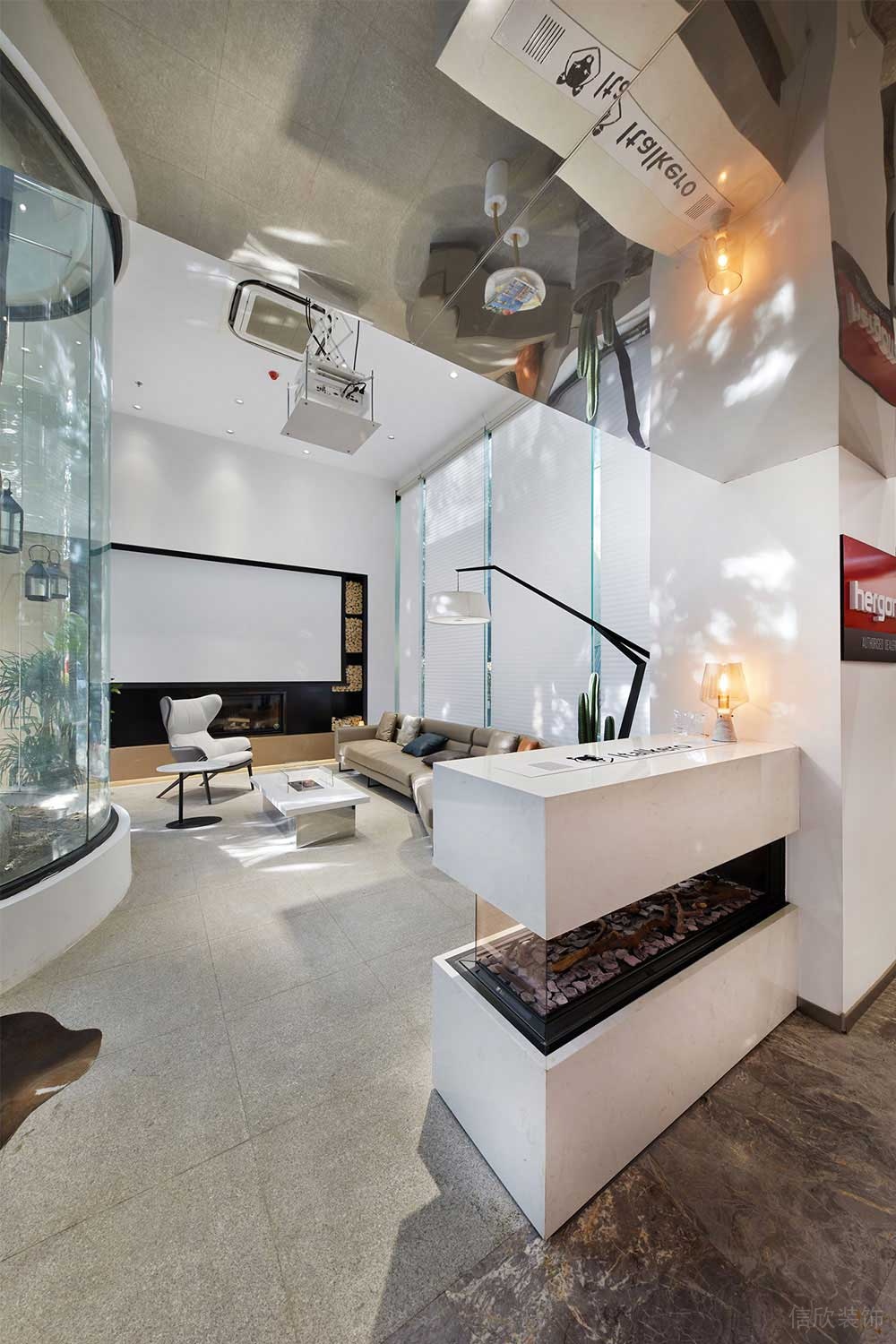 現(xiàn)代風格商務辦公室貴賓接待廳設計裝修圖