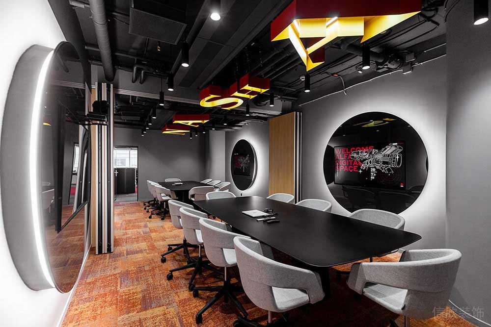 現(xiàn)代工業(yè)風(fēng)辦公場所洽談會議室空間設(shè)計裝修圖