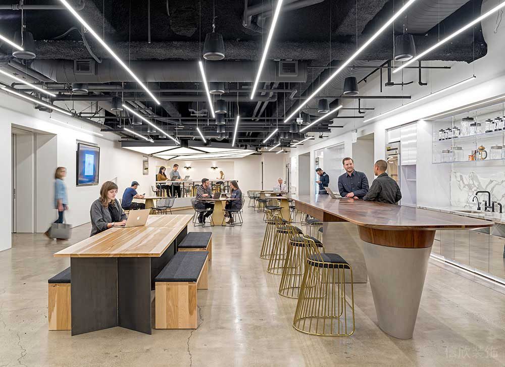 現(xiàn)代工業(yè)風(fēng)辦公空間案例員工休閑交流區(qū)設(shè)計裝修圖