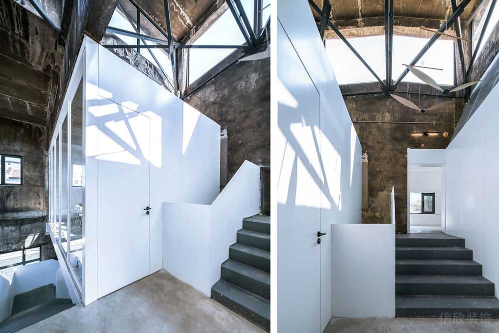 現(xiàn)代工業(yè)風辦公空間樓梯過道設計裝修圖