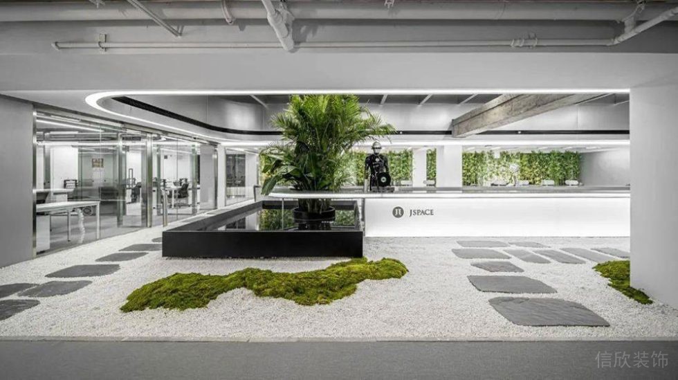 現(xiàn)代工業(yè)風(fēng)辦公空間綠植休閑區(qū)設(shè)計(jì)裝修圖