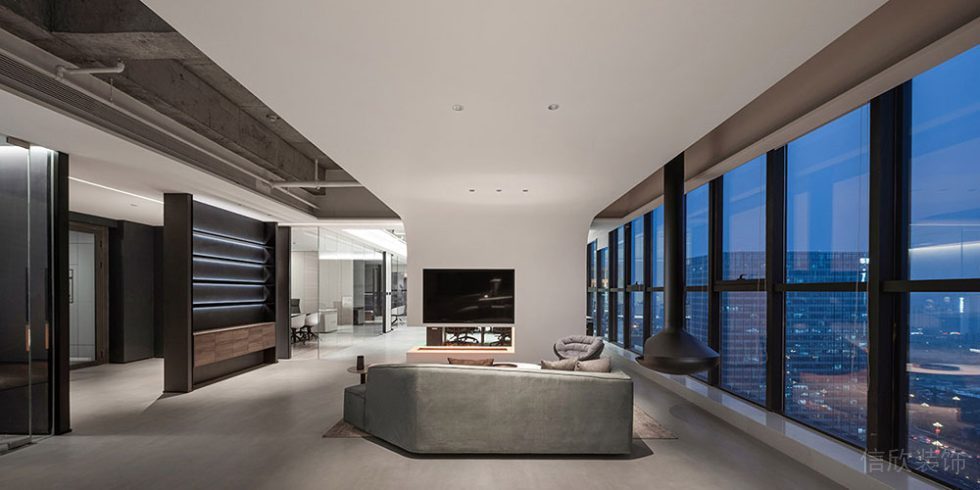 現(xiàn)代工業(yè)風(fēng)辦公室休閑接待廳設(shè)計(jì)裝修圖