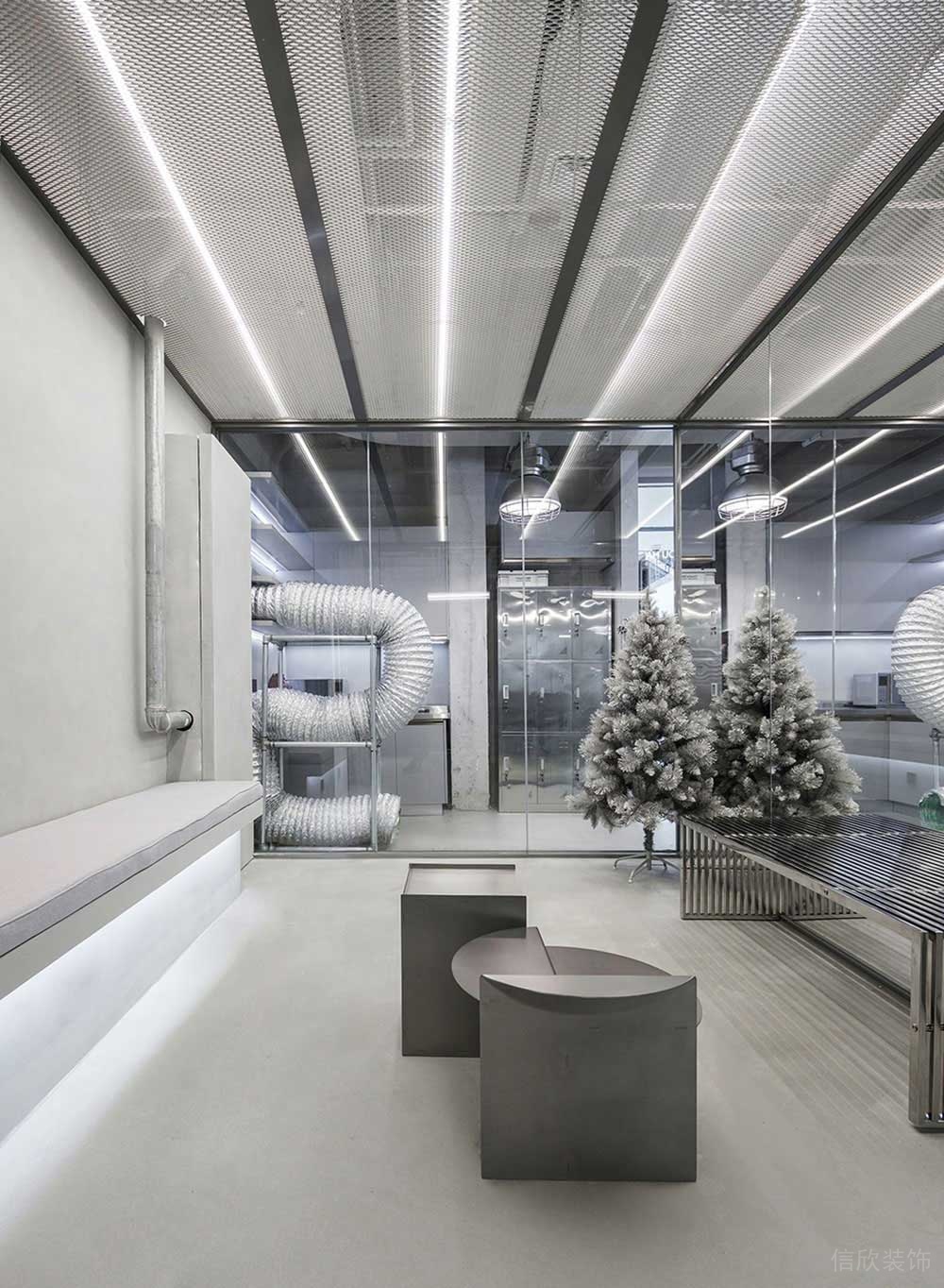 現(xiàn)代工業(yè)風商務(wù)辦公場所休息室裝修圖