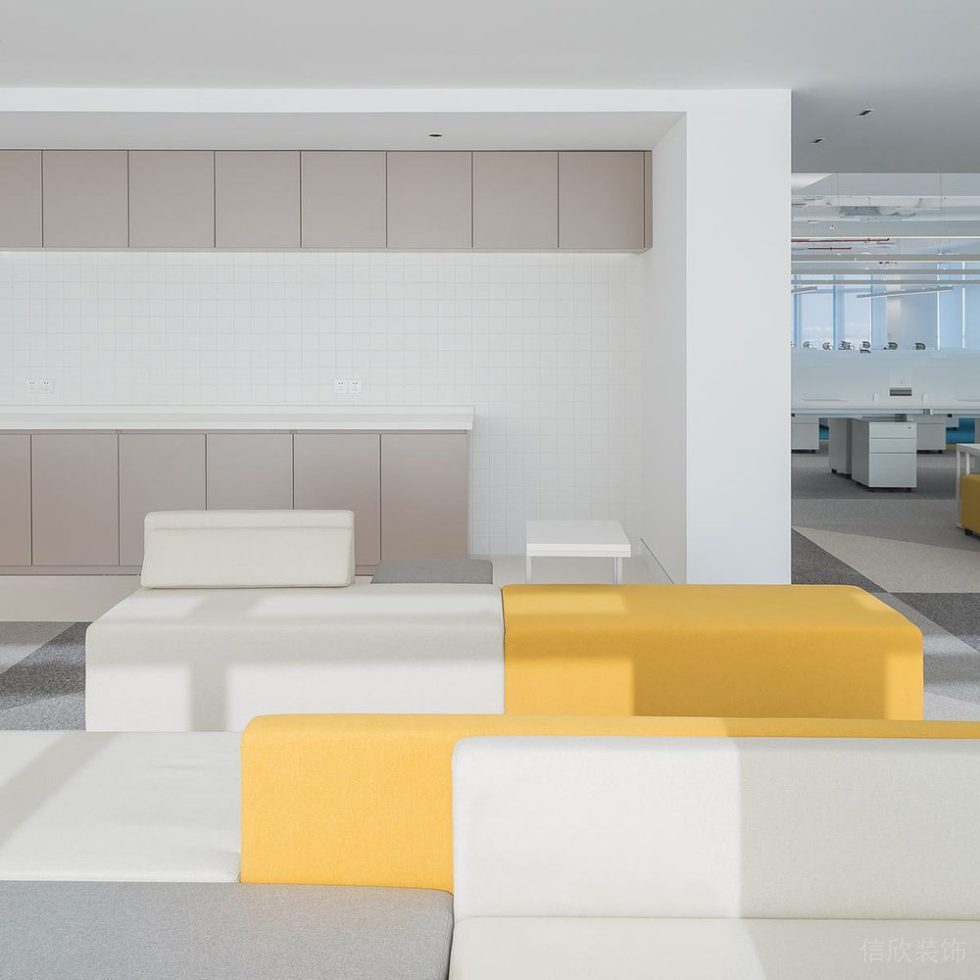 現(xiàn)代簡約風格辦公空間前廳等候區(qū)設計裝修圖