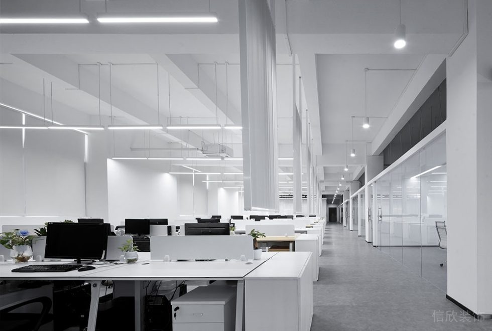 現(xiàn)代簡約風格商務辦公空間工作大廳裝修圖