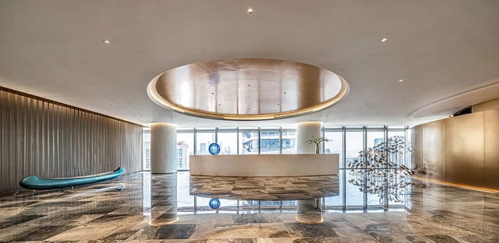 現(xiàn)代輕奢風(fēng)商務(wù)辦公室大堂空間設(shè)計(jì)裝修圖