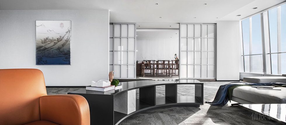 現(xiàn)代中式辦公場所案例接待廳設(shè)計(jì)裝修圖