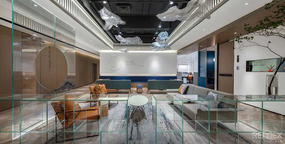 現(xiàn)代中式商務(wù)辦公空間會客廳裝修圖