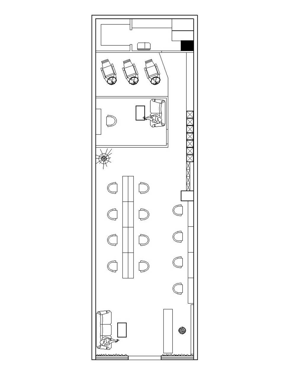 深圳剪藝?yán)戆l(fā)店裝修設(shè)計平面布置圖 深圳剪藝?yán)戆l(fā)店裝修設(shè)計平面布置圖
