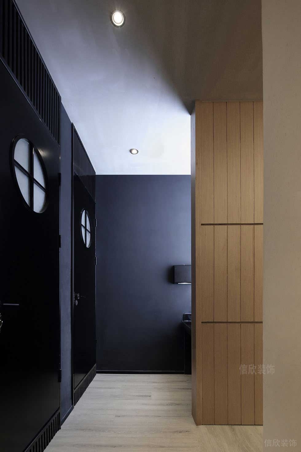 餐廳過(guò)道黑色墻面效果圖