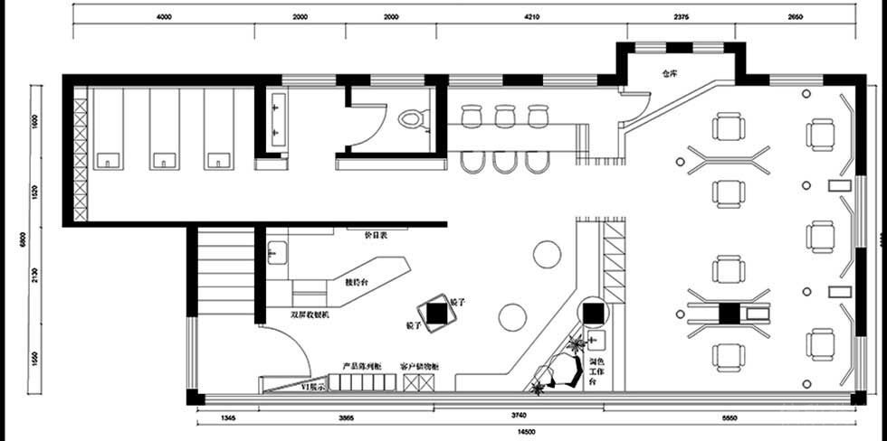 美發(fā)店主題平面布置圖 美發(fā)店主題平面布置圖