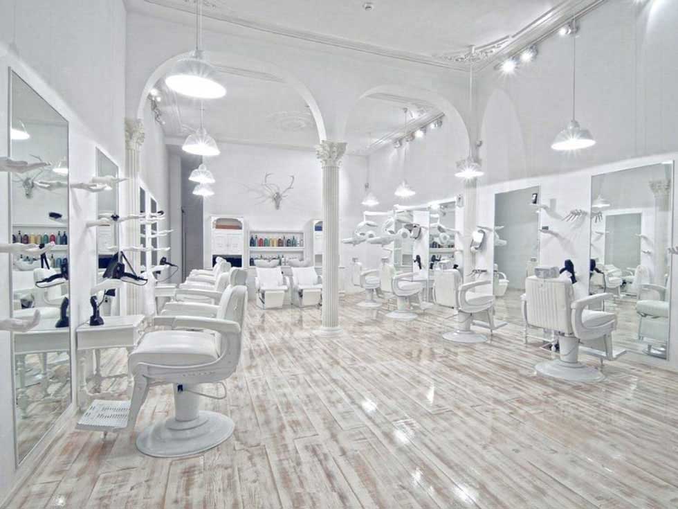 白色的美發(fā)店頂面裝修設計 白色的美發(fā)店頂面裝修設計