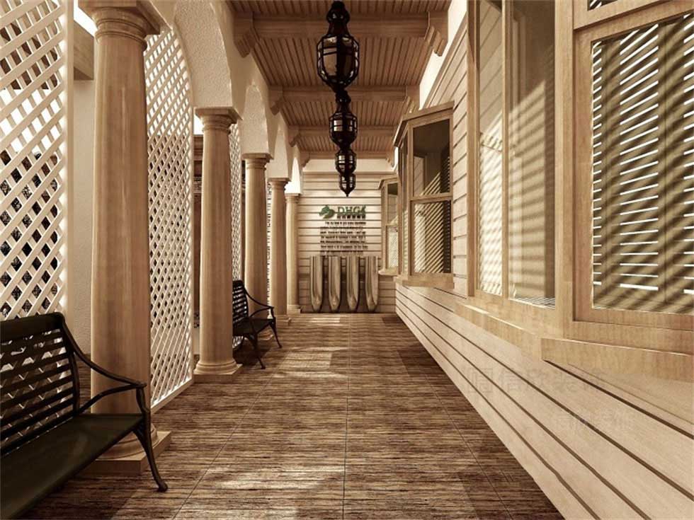 實木制品展廳走廊裝修設(shè)計