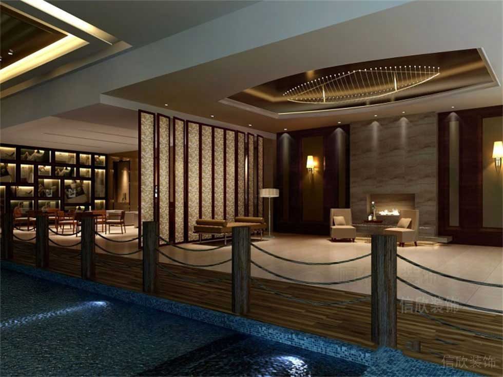 休閑中心藝術(shù)玻璃隔斷效果圖