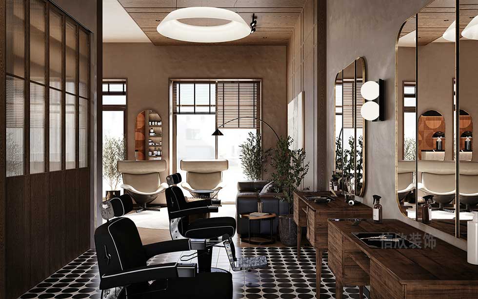 100平方復(fù)古風(fēng)美發(fā)店美發(fā)區(qū)裝修設(shè)計(jì) 100平方復(fù)古風(fēng)美發(fā)店美發(fā)區(qū)裝修設(shè)計(jì)