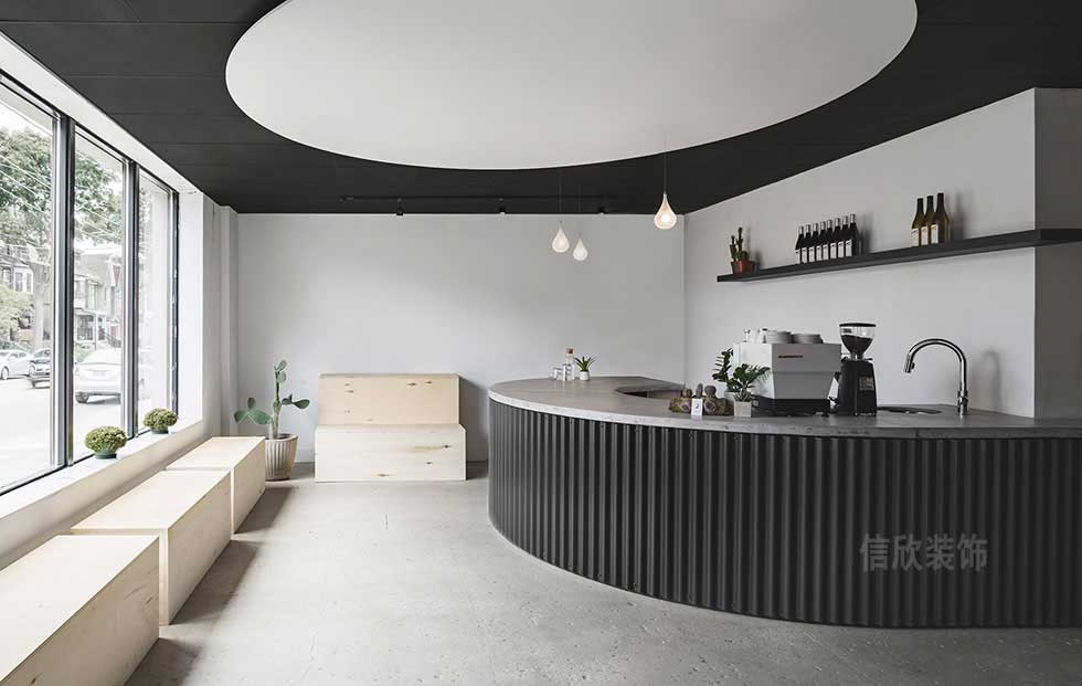 黑色的小理發(fā)店吧臺裝修