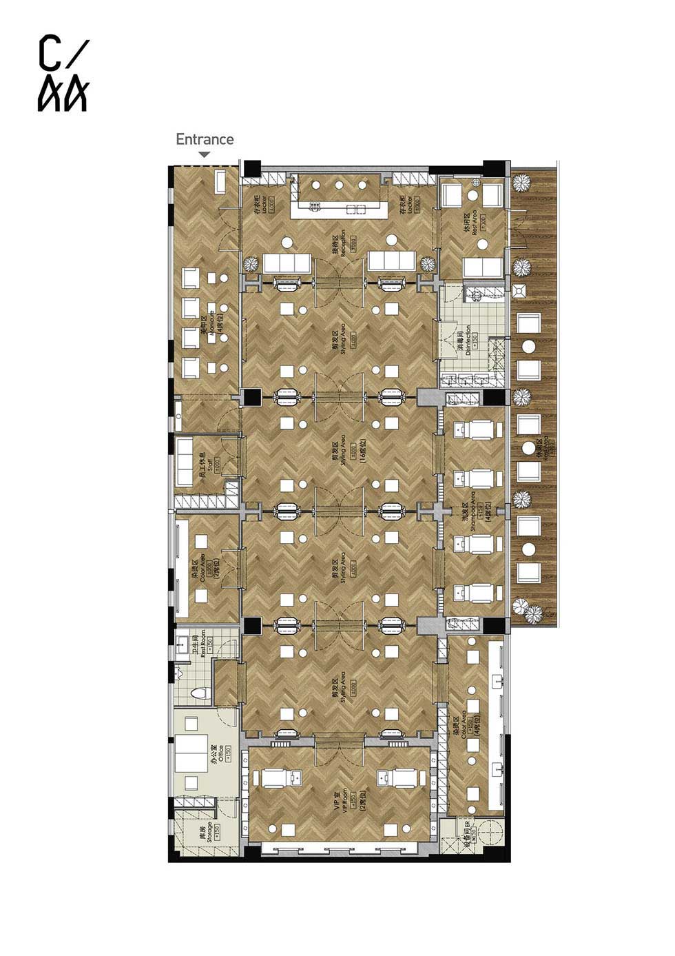 200平方簡(jiǎn)歐風(fēng)格美發(fā)店裝修平面布置 200平方簡(jiǎn)歐風(fēng)格美發(fā)店裝修平面布置