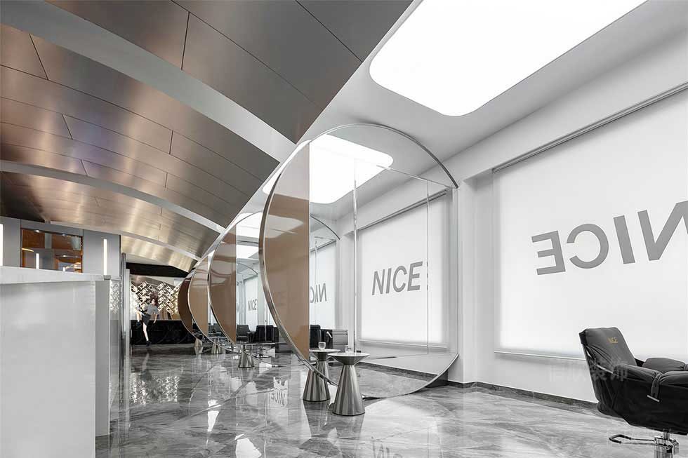 廣東深圳大型美容美發(fā)店大廳裝修設(shè)計(jì)