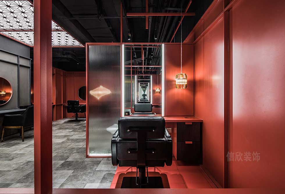 深圳寶安紅色美發(fā)店VIP間裝修設(shè)計 深圳寶安紅色美發(fā)店VIP間裝修設(shè)計