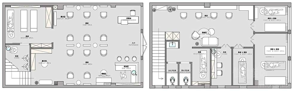 深圳福田美容美發(fā)SPA館裝修設(shè)計(jì)平面布置 深圳福田美容美發(fā)SPA館裝修設(shè)計(jì)平面布置
