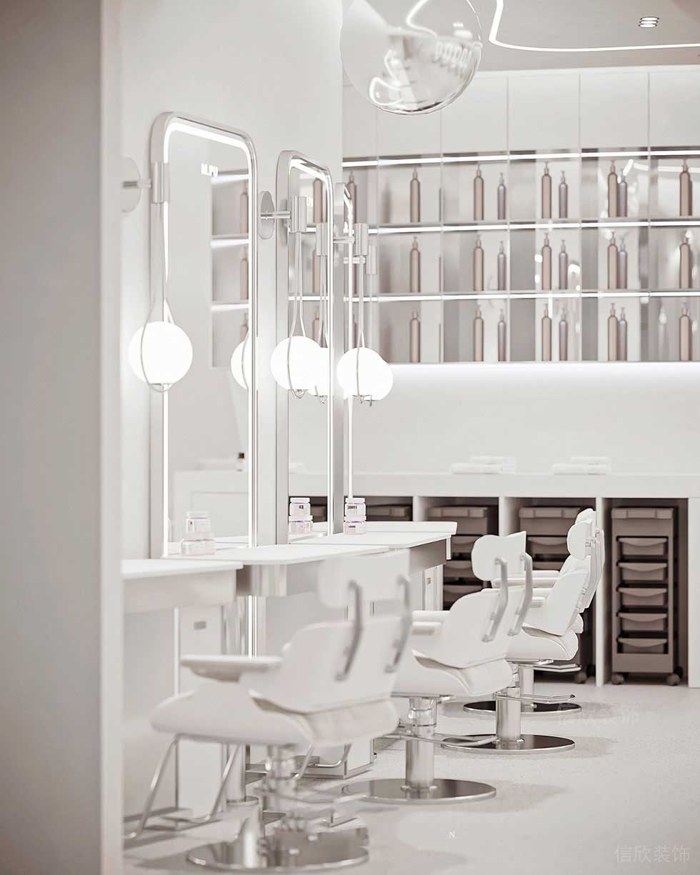 白色的美容店長(zhǎng)條的圓角矩形鏡子