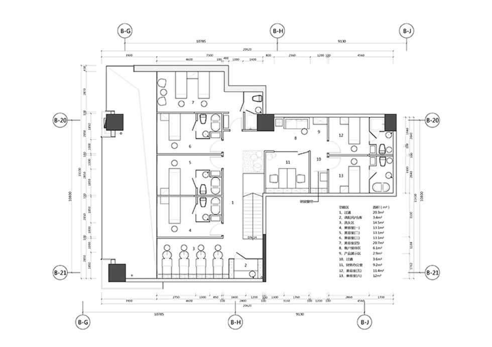 深圳鹽田美發(fā)沙龍裝修設(shè)計(jì)平面布置圖