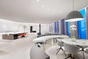 萬(wàn)科濱海云中心極簡(jiǎn)風(fēng)格寫(xiě)字樓裝修設(shè)計(jì)案例總經(jīng)理辦公室效果圖