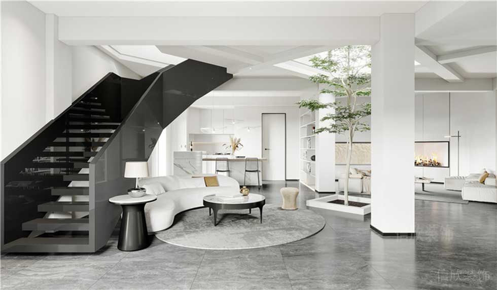 鹽田區(qū)極簡風格辦公室裝修設計休閑接待廳效果圖