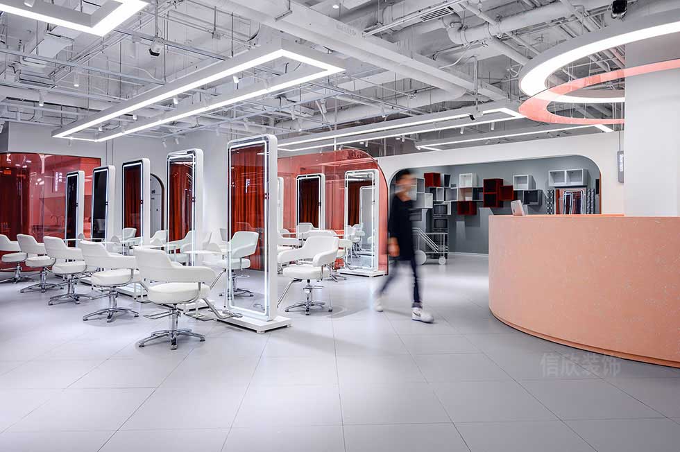 深圳羅湖400平方美發(fā)店裝修大廳施工案例 深圳羅湖400平方美發(fā)店裝修大廳施工案例