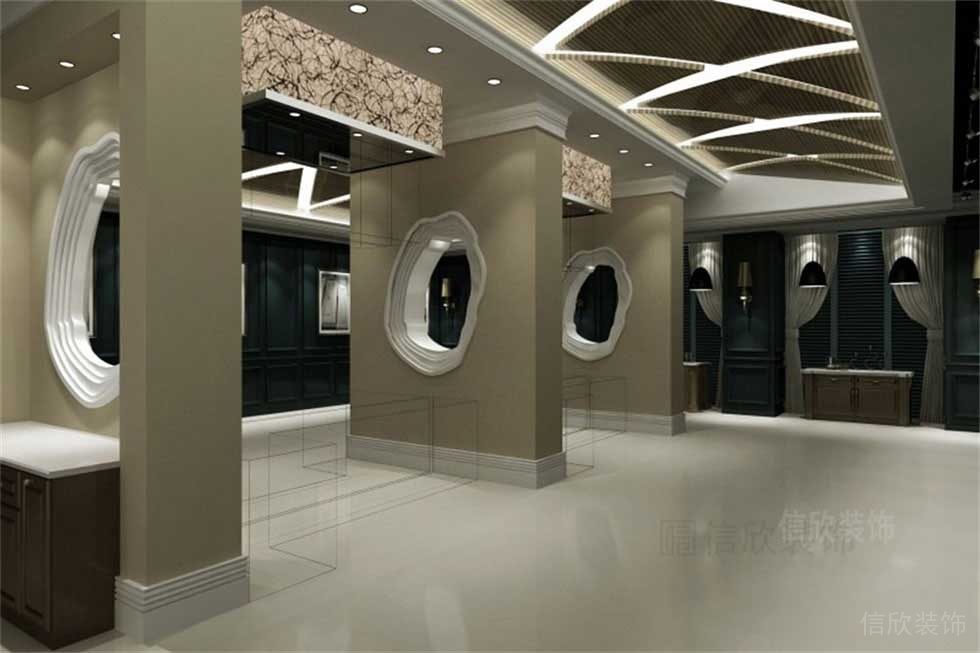 鏤空墻體過(guò)道裝修餐廳設(shè)計(jì)古典效果圖