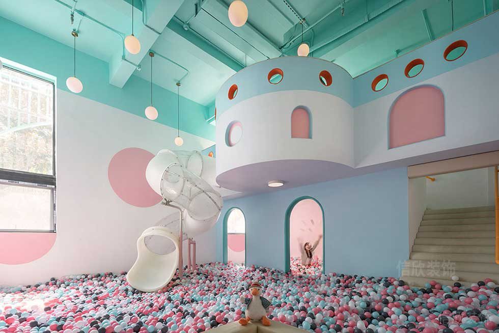 北歐風(fēng)格教育機(jī)構(gòu)辦公室玩樂活動廳效果圖