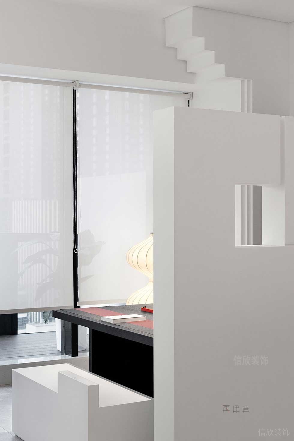 極簡風格辦公空間洽談區(qū)入口裝修圖