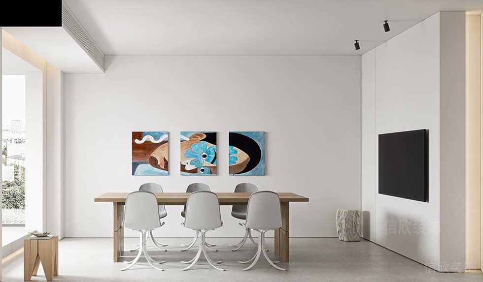 極簡風格辦公空間小型會議區(qū)裝修圖