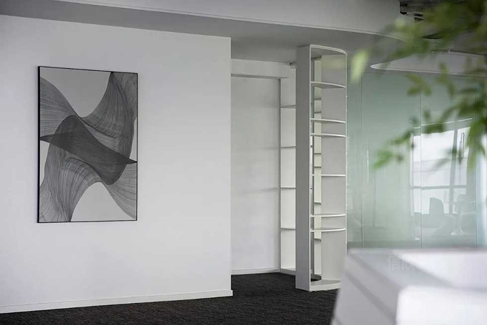 極簡風(fēng)格辦公室案例休閑廳黑白藝術(shù)掛畫效果圖