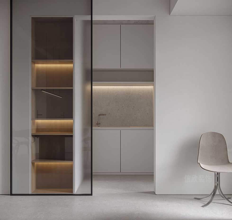 極簡風(fēng)格辦公室茶水間入口設(shè)計圖