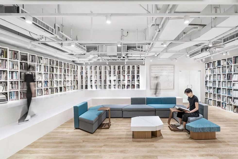 簡約北歐風(fēng)辦公空間休閑閱覽室裝修圖