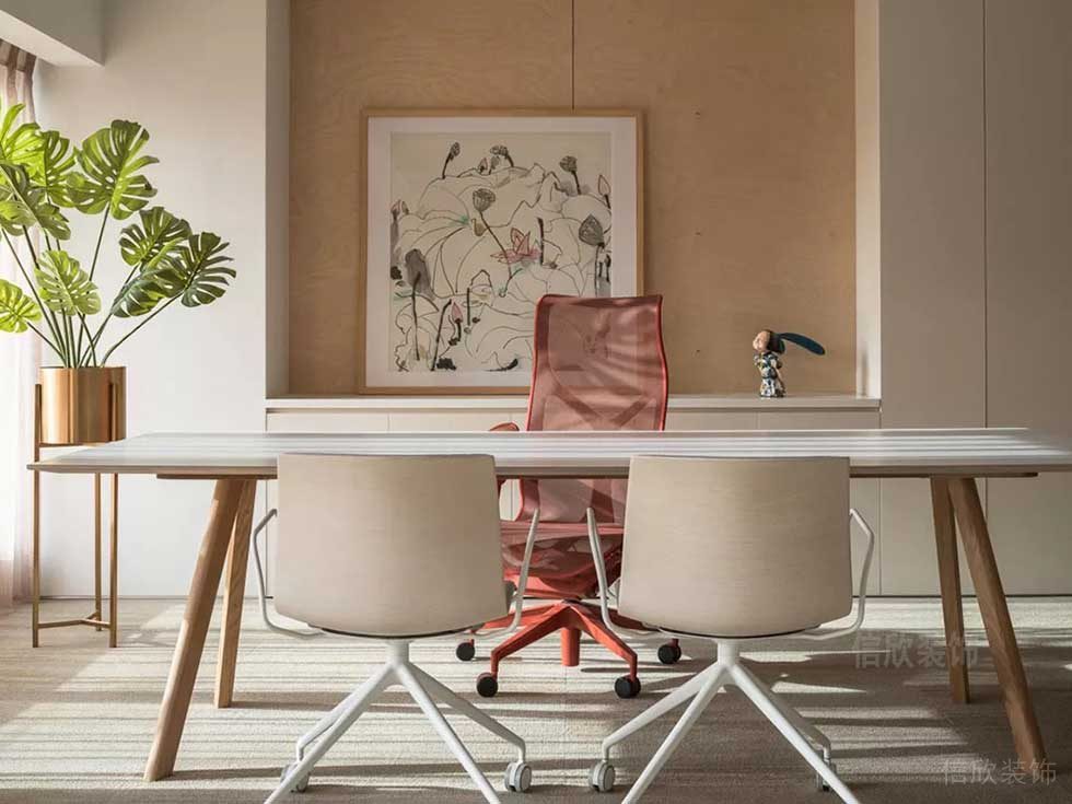簡約北歐風(fēng)公司經(jīng)理辦公室效果圖