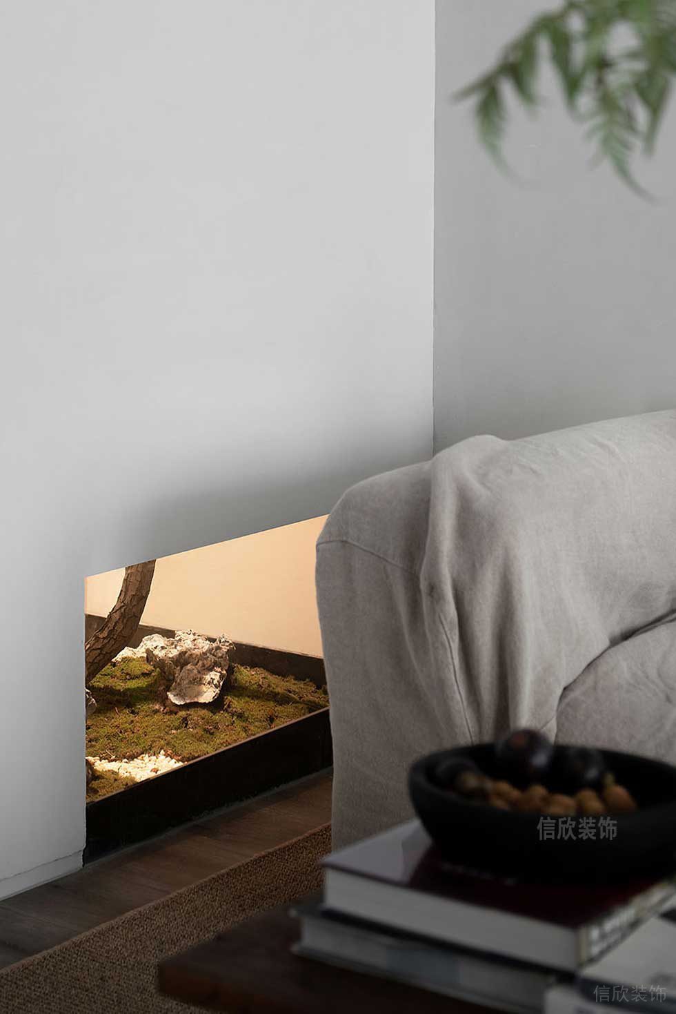 簡約風格辦公空間休息區(qū)綠植裝飾設計圖