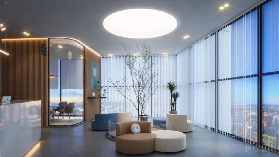 簡約風格辦公室案例前廳等候區(qū)效果圖