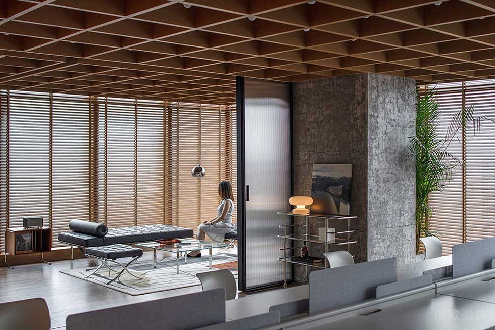 簡(jiǎn)約風(fēng)格辦公室案例員工休息區(qū)效果圖