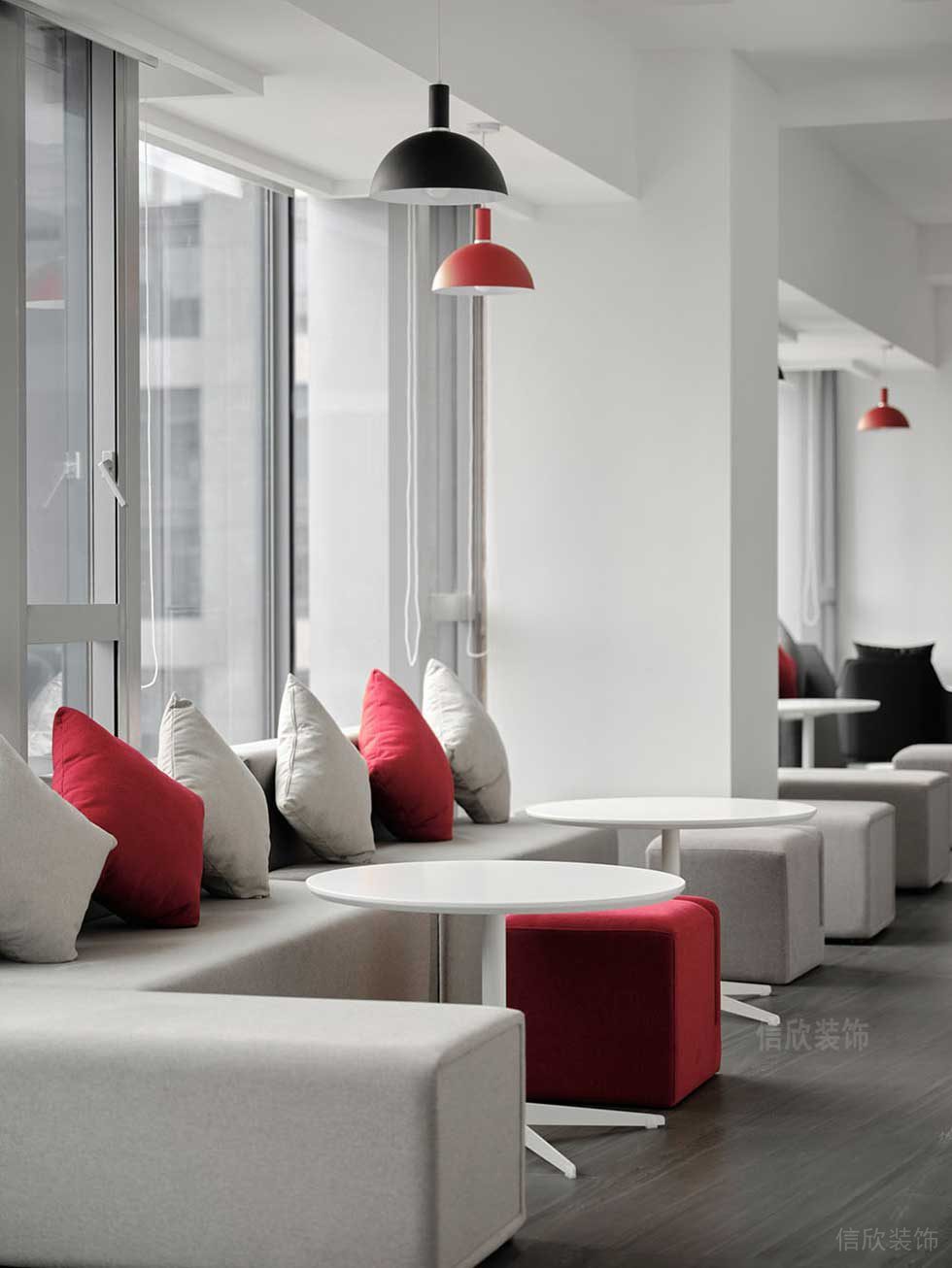 簡約風格辦公室過道休息區(qū)設計圖