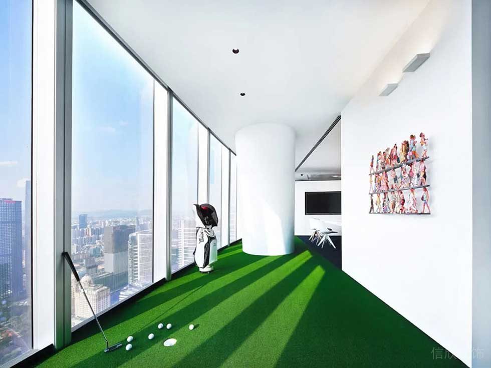 簡(jiǎn)約風(fēng)格辦公室高爾夫球休閑活動(dòng)廳效果圖