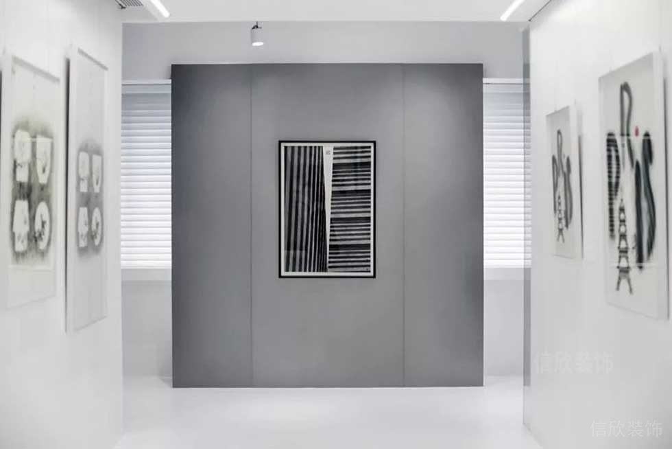 簡約風(fēng)格辦公室過廊藝術(shù)掛畫效果圖