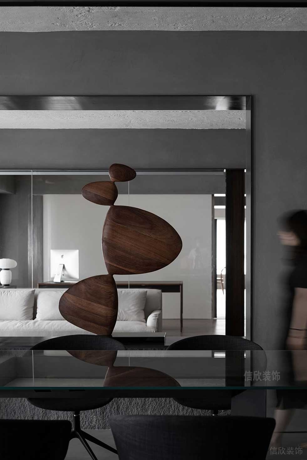 簡約風(fēng)格辦公室木飾面藝術(shù)雕塑設(shè)計(jì)圖