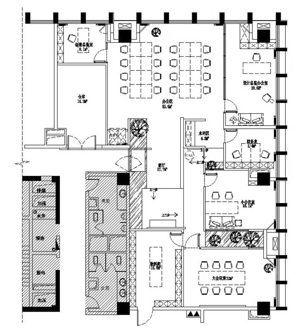 簡(jiǎn)約風(fēng)格辦公室平面布置圖