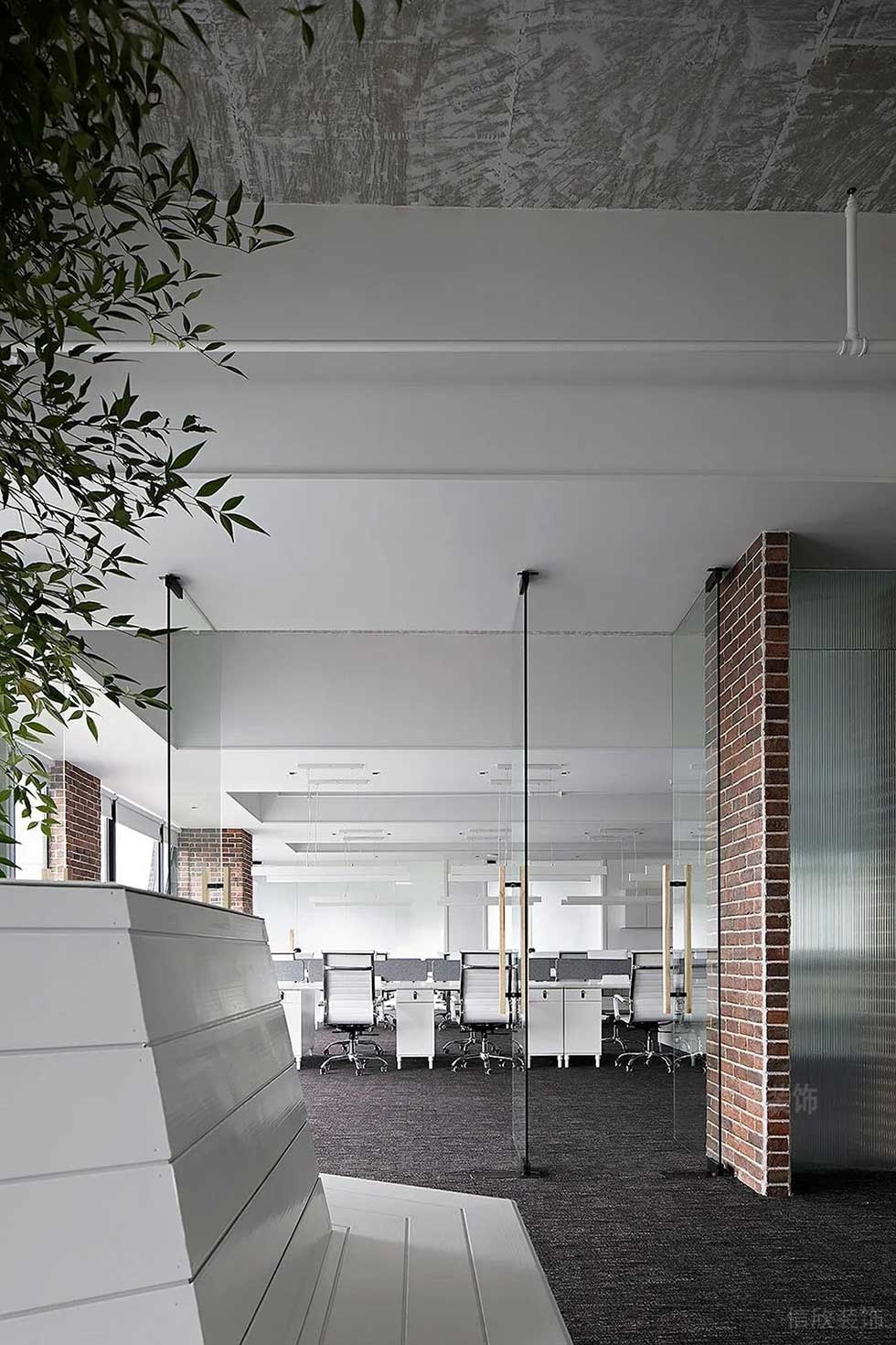 簡(jiǎn)約風(fēng)格辦公室前廳綠植景觀休息等候區(qū)效果圖