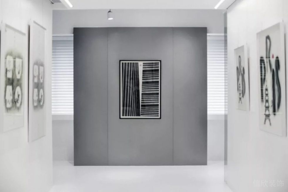 簡(jiǎn)約風(fēng)格辦公室走廊空間藝術(shù)掛畫效果圖