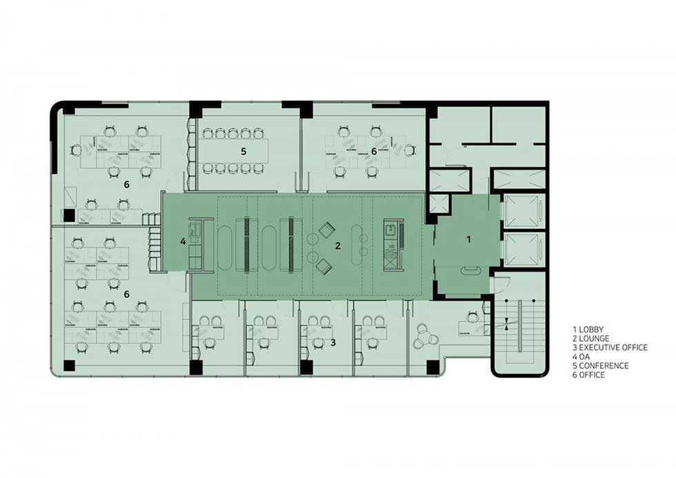 簡(jiǎn)約風(fēng)格辦公室裝修案例平面設(shè)計(jì)圖