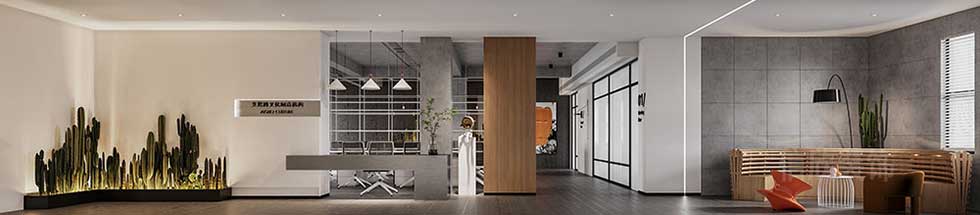 簡(jiǎn)約風(fēng)格辦公室裝修案例前廳空間效果圖